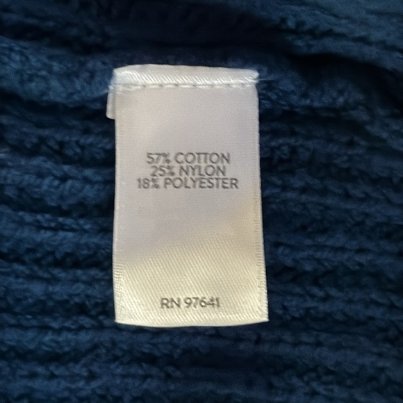 J.JILL V-NECK CABLE VEST PEACOCK BLUE - Picture 10 of 14